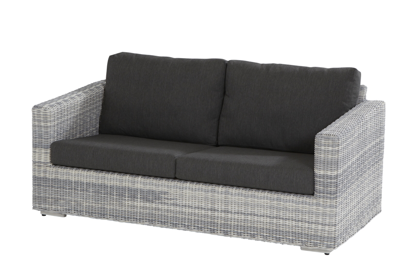 Polyrattan-Gartenbank «Edge Ice» Sofa 2,5 Sitzer Geflecht Lounge Modul